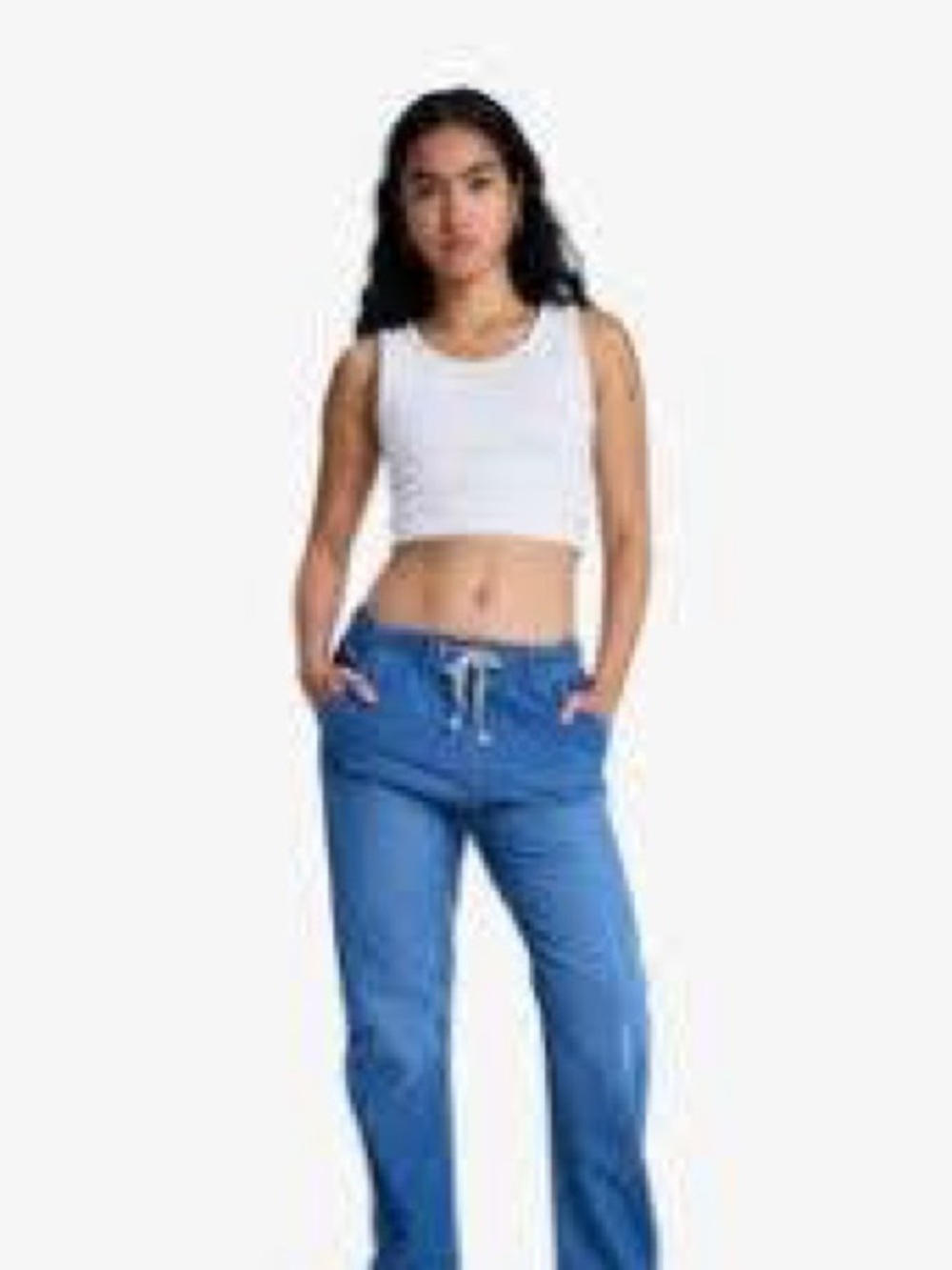 Roxy ~ Slow Swell Pants ~ Elastic & Drawstring ~ Summer Denim Blue Wash ~ Beachy - Picture 8 of 8